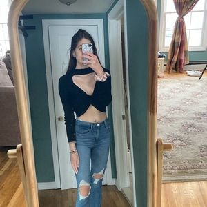 Black size small Free People crop top